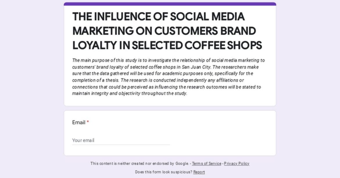 Coffee Shop Goers Survey