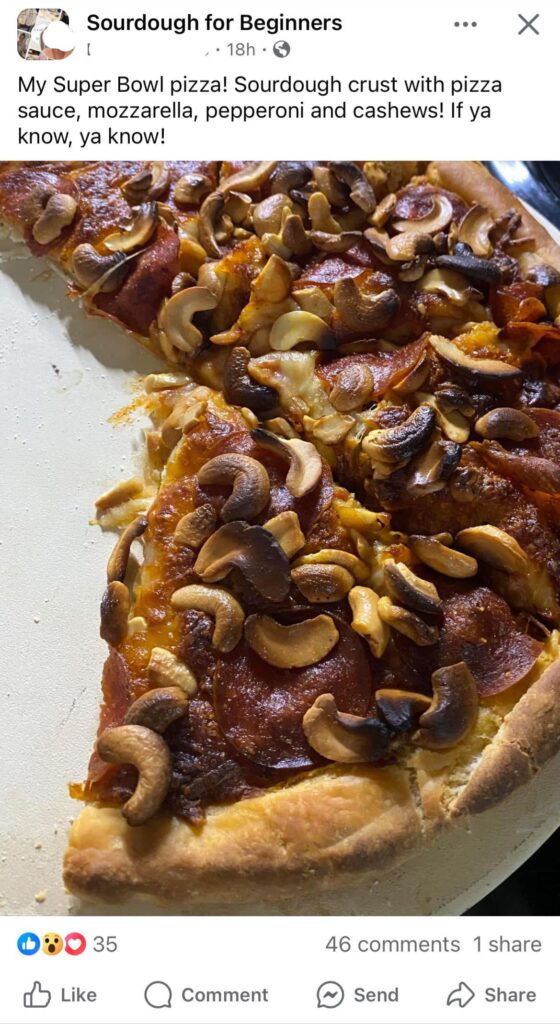 Super Bowl cashew pizza