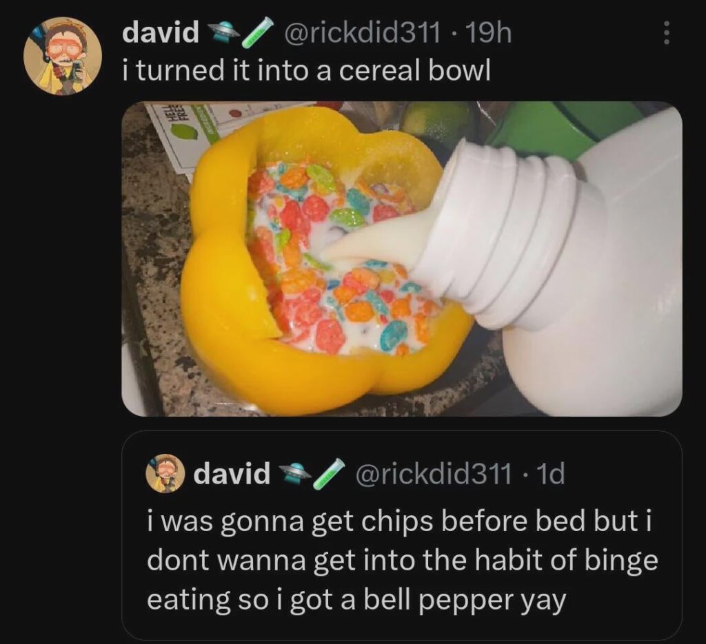 Are we supposed to eat the bowl after? (bell pepper bowl)