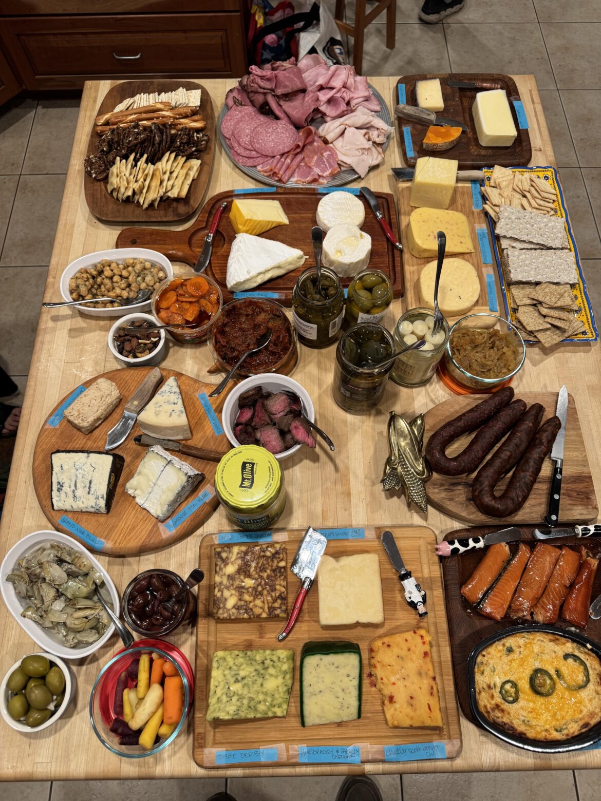 Final Christmas Eve count - 20 different cheeses (for 8 adults).