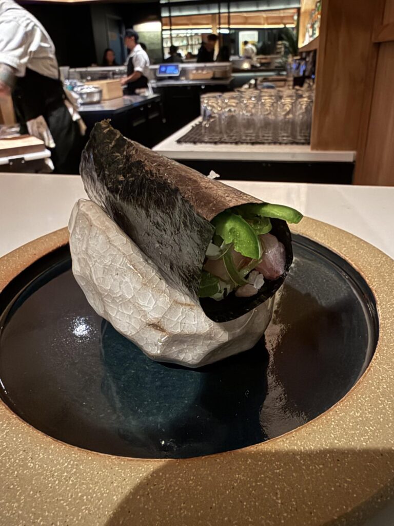 I tried most of the hand rolls at the recently opened Noriko hand roll bar