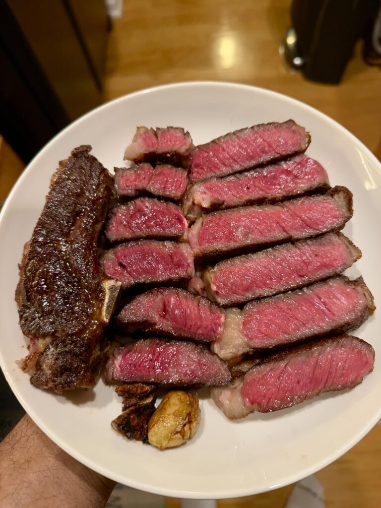 Ribeye (w/ duck fat potatoes & Cab Sauv)
