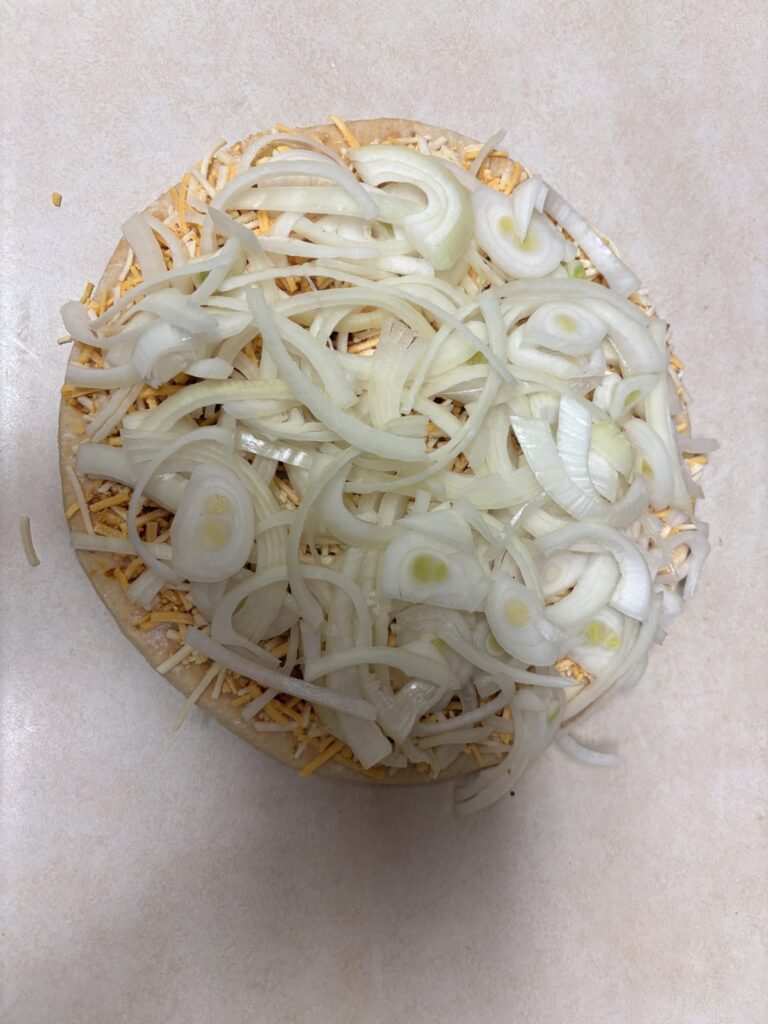 How much onion I want on my pizza? One.