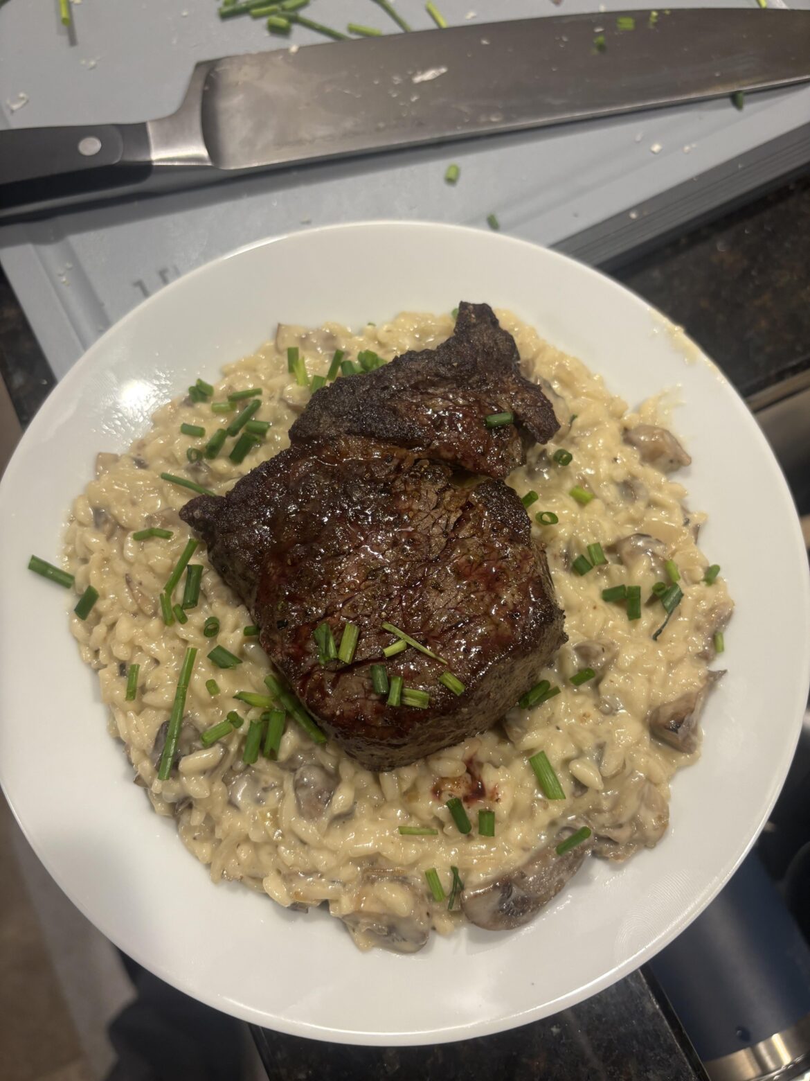 Prime Filet over Mushroom Risotto