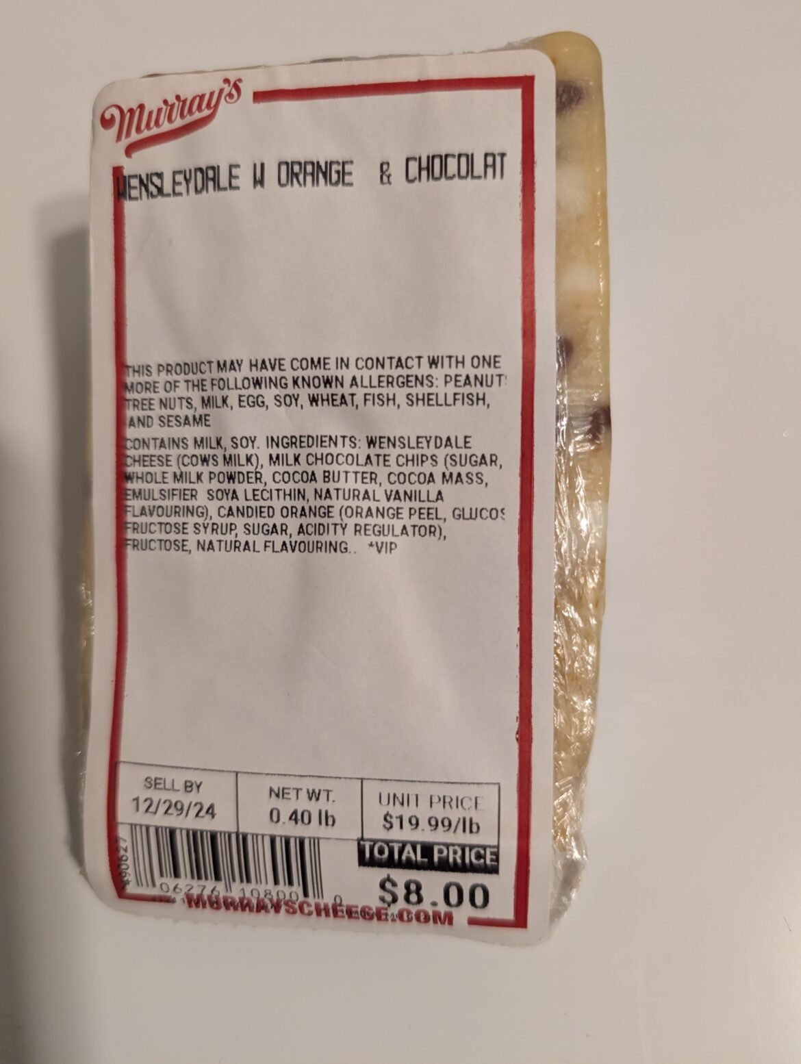 Orange and chocolate cheese, can't say I'm a fan.