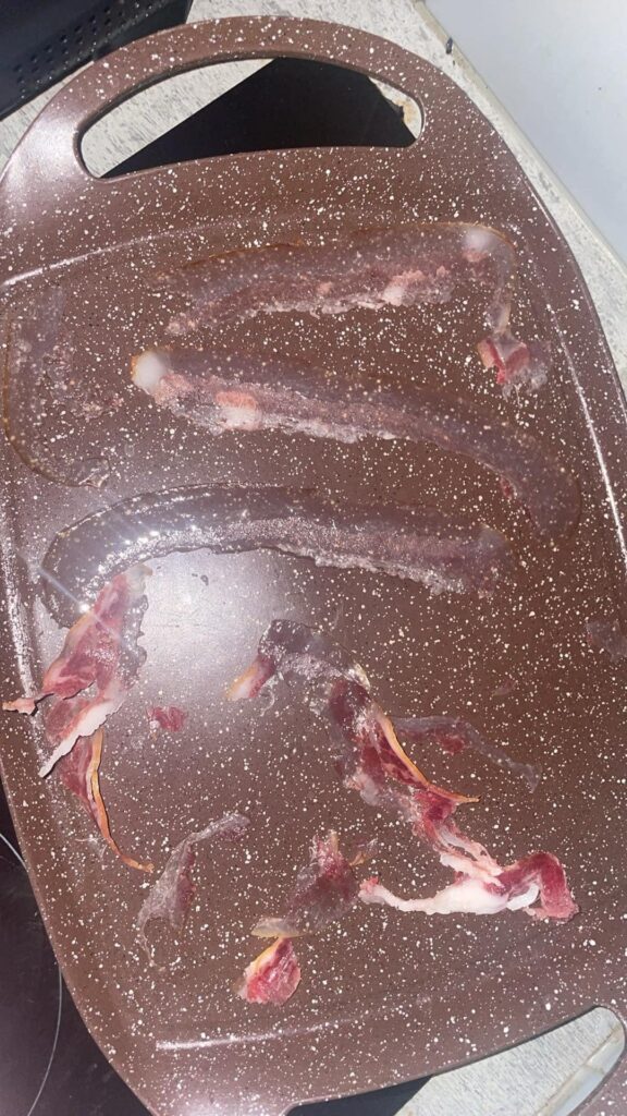 The bacon I was cooking turned translucent