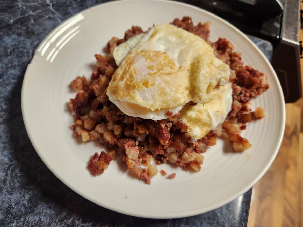 Corned beef in a can is the only way.