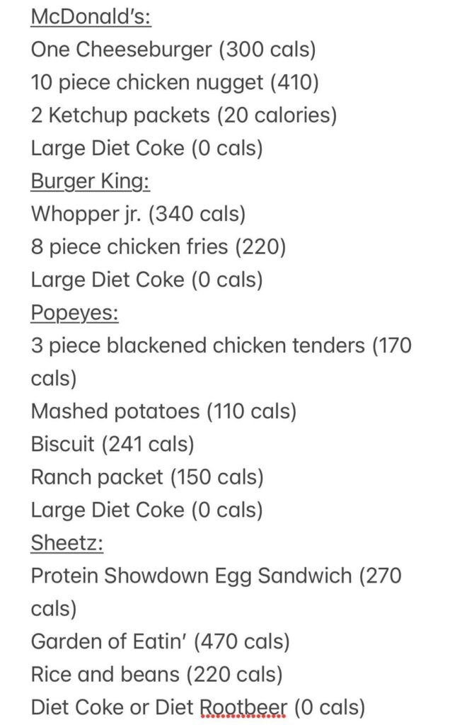 (REQUESTED) List of foods I’ve eaten to lose weight