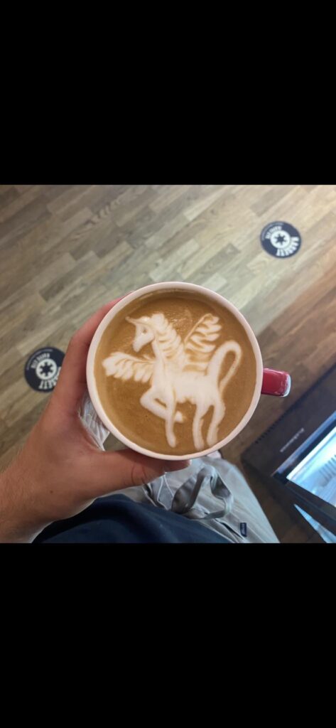 Pegasus latte art