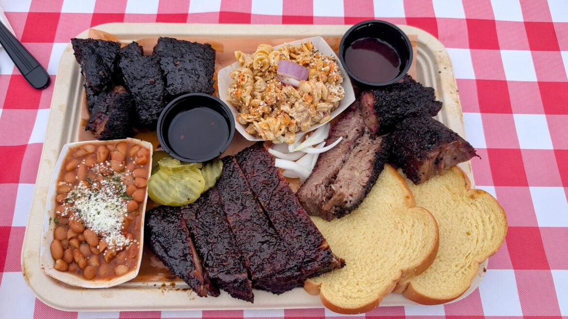 $37 before tip. Rosslers Blue Cord BBQ in Harker Heights, Texas.