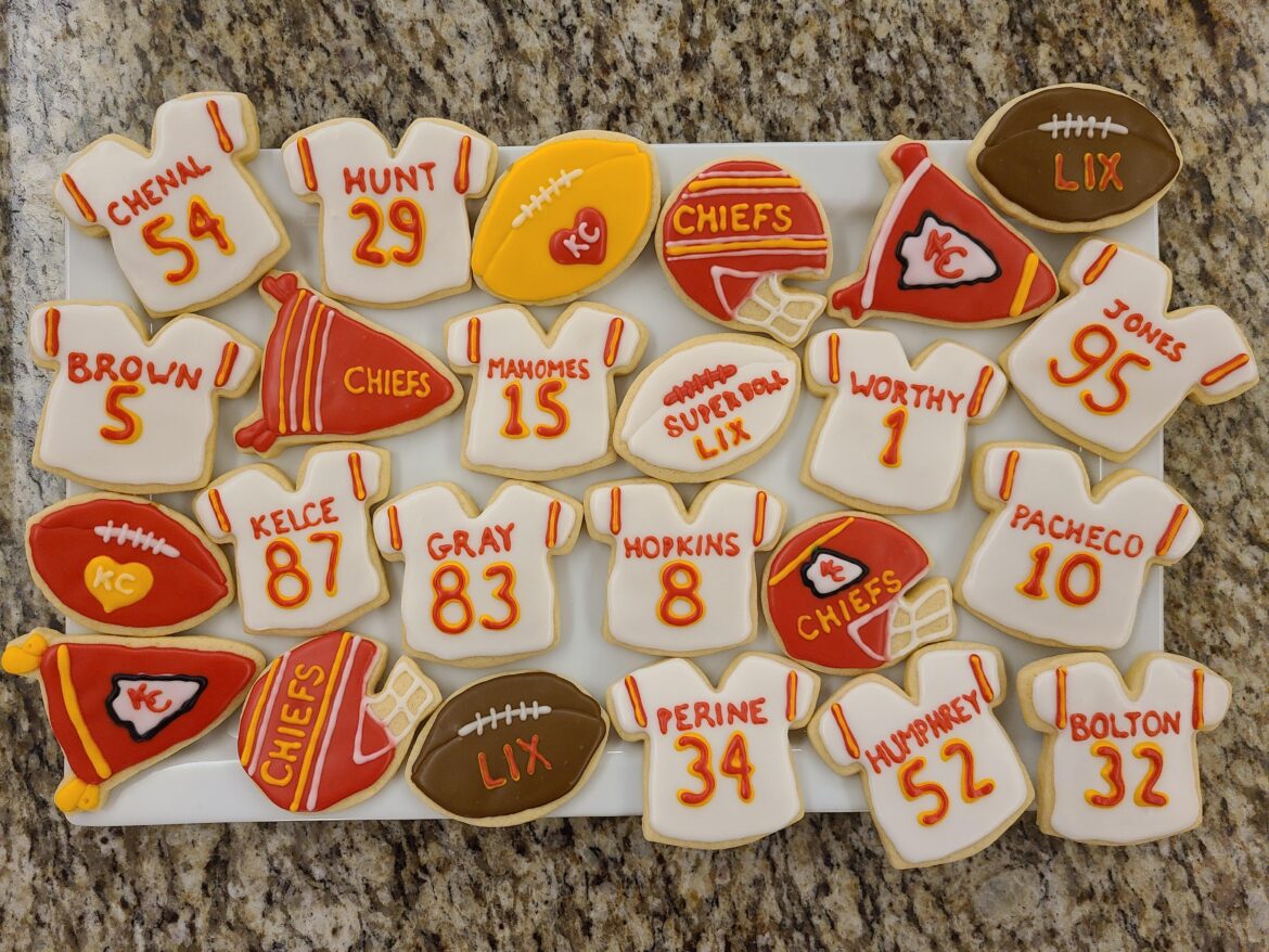 Chiefs cookies for the Super Bowl!