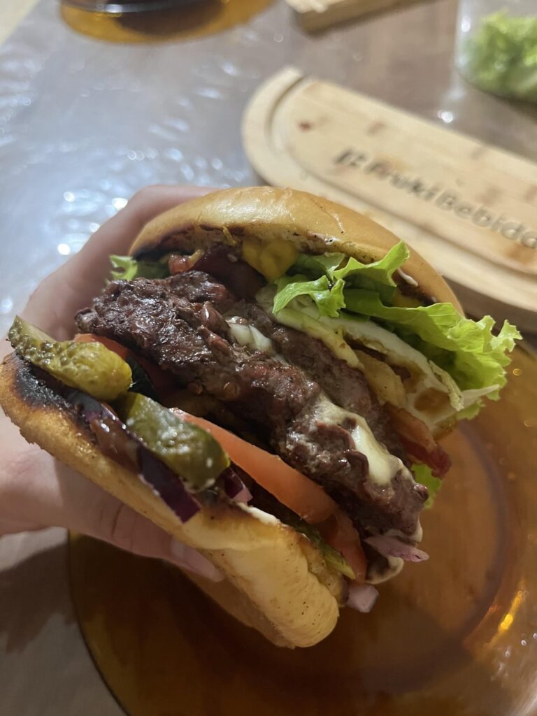 My homemade hamburger accompanied by a good ipa. Made in the south of Brazil