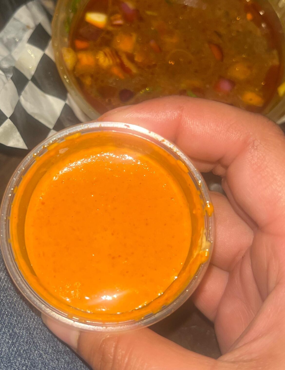 Orange salsa from Michi Tacos, California
