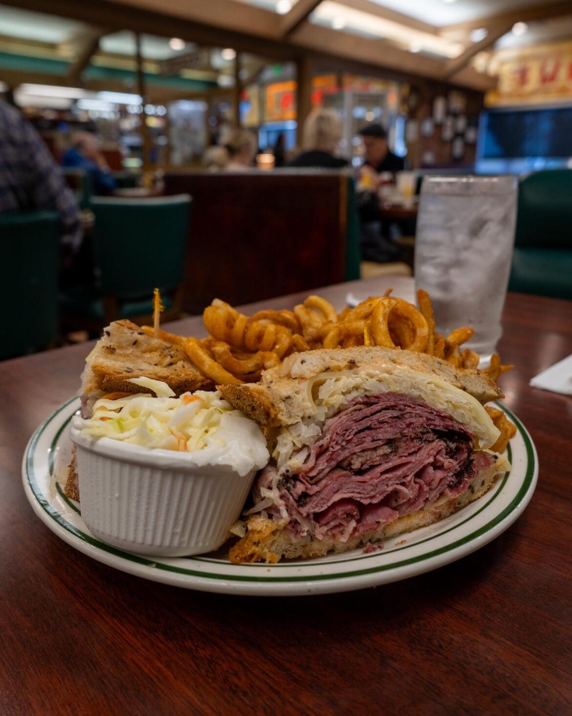 The legendary black pastrami reuben from Brent's Deli (Northridge, $$)