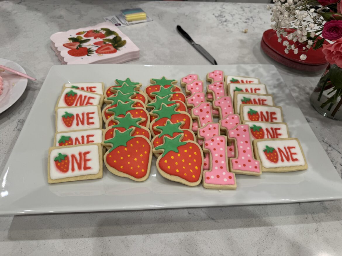 Daughters first birthday cookies