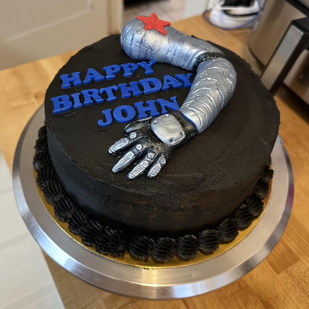 Winter Soldier theme chocolate cake