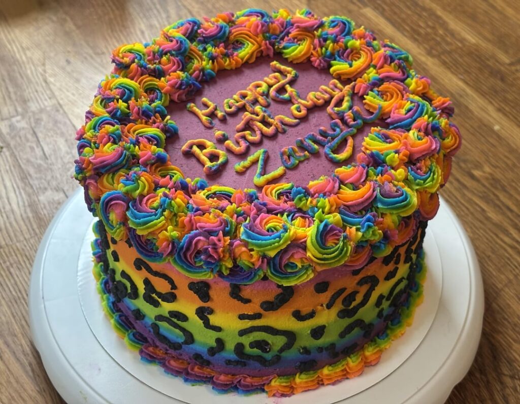 Loving how the colors came out on this Lisa Frank inspired birthday cake!