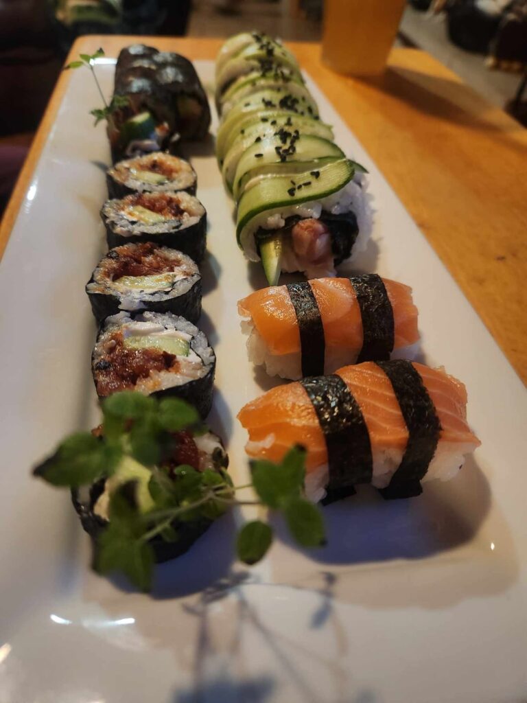 Made my wife and daughter sushi tonight for the royal rumble. (Spicy tuna, salmon, crab)