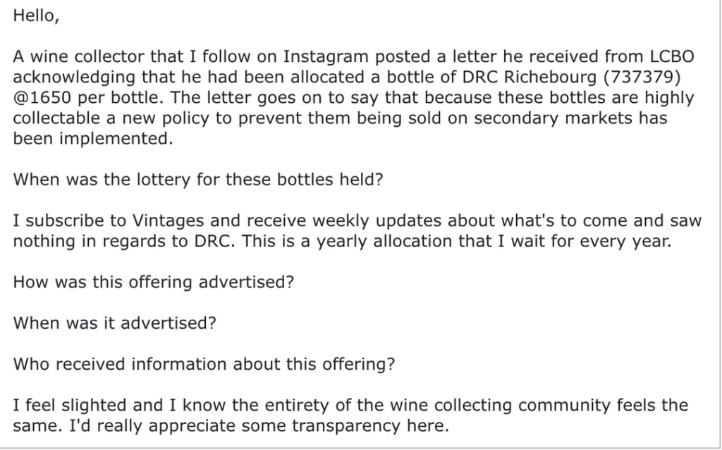 LCBO DRC allocations are now pay to play