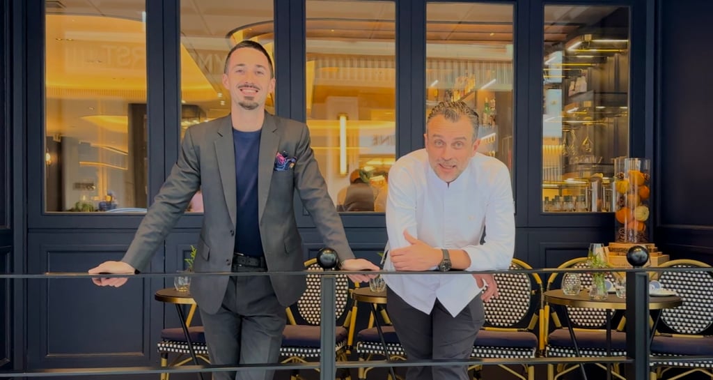 Michael Larkin (left) and chef Franckelie Laloum are the team behind new restaurant Lala in Central, Hong Kong. Photo: Lala