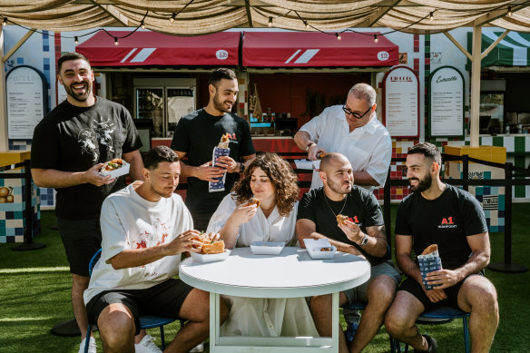 Back row: Piccolo Panini Bar’s Stephen Hatzikourtis; A1 Bakery’s Anthony Raji; Entrecote’s Jason Jones.
Front row: Piccolo Panini Bar’s Damian Iaconis; Julia Busuttil Nishimura; and A1 Bakery’s Haikal Raji and Daniel Raji.
