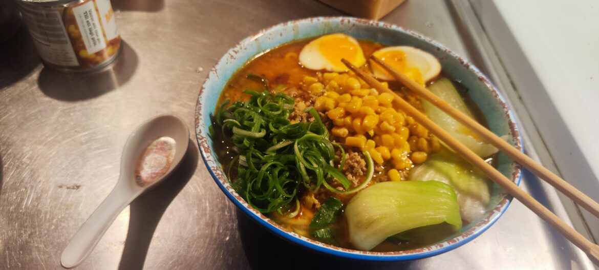 Yesterday i made spicy miso ramen for supper.