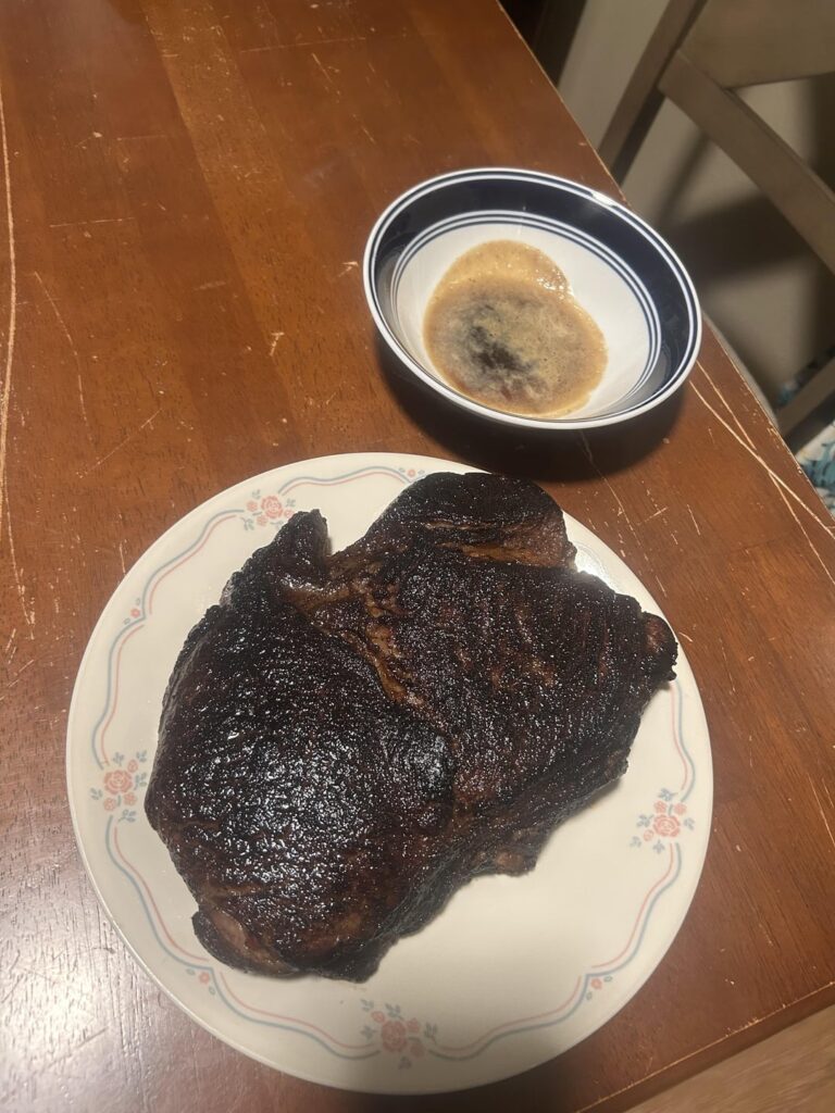 So I cooked another big ass steak today