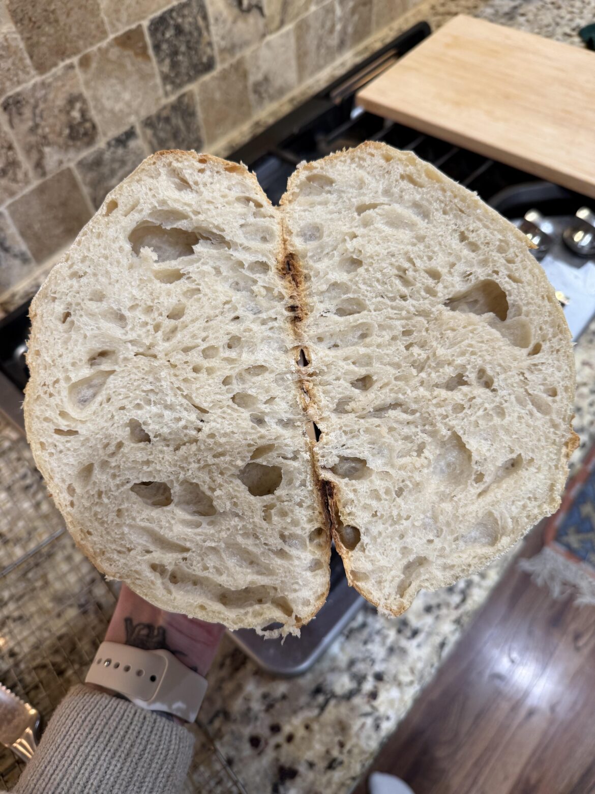 No one I know cares, but I made my first sourdough loaf!
