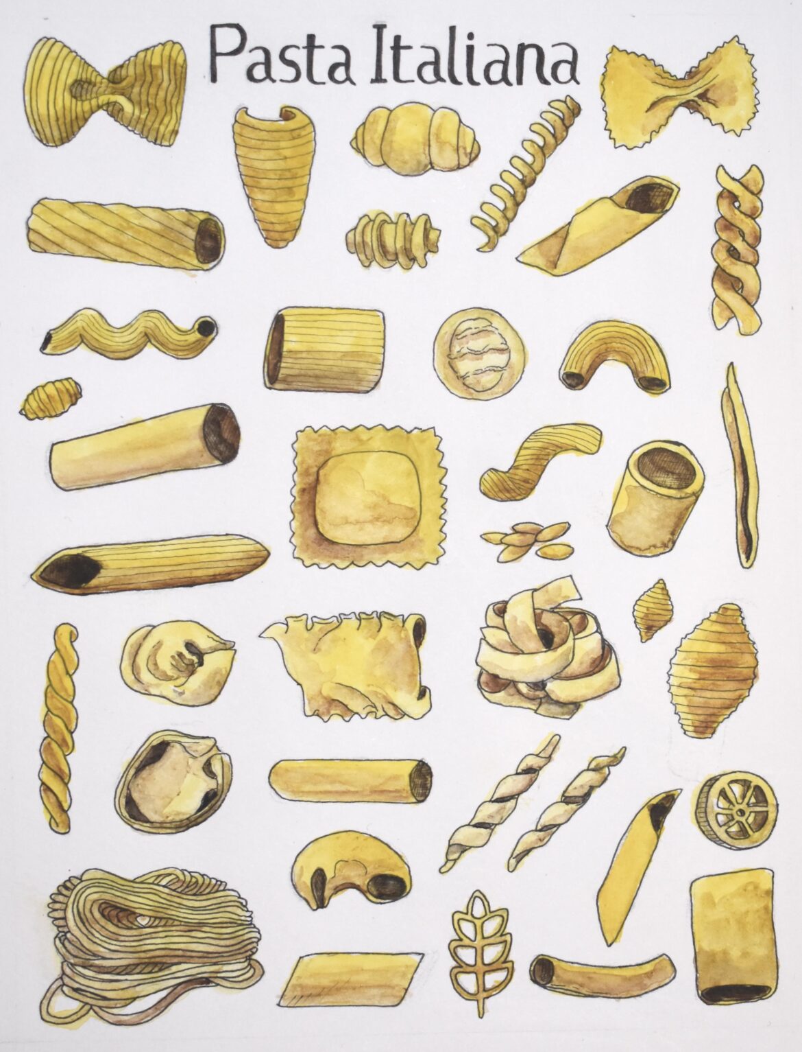 I Painted a Few Pasta Shapes and Wanted to Share!