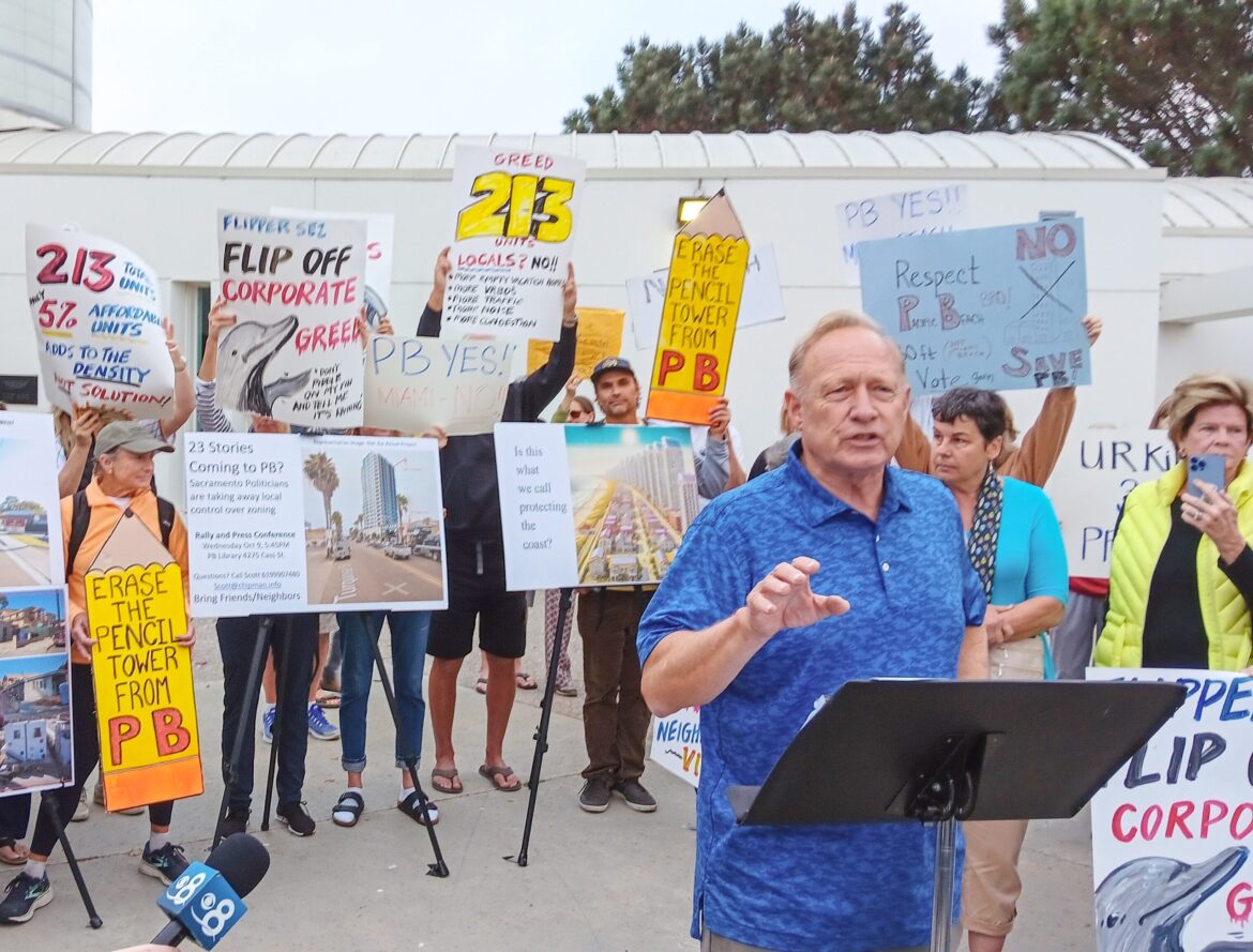 Residents protest proposed projects that exceed 30-foot coastal height limit Residents protest proposed projects that exceed 30-foot coastal height limit