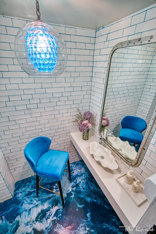 A bathroom at Lamia's Fish Market. A bathroom at Lamia's Fish Market.