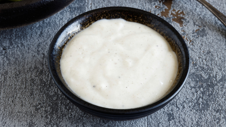Béchamel sauce in bowl