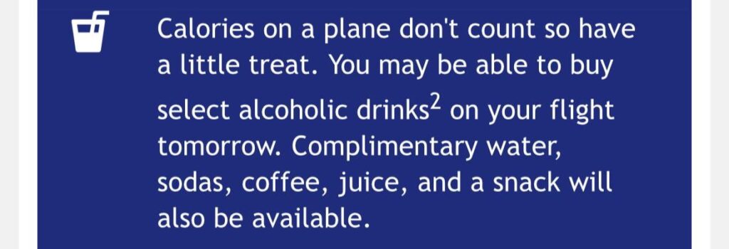 Calories don’t count in the sky