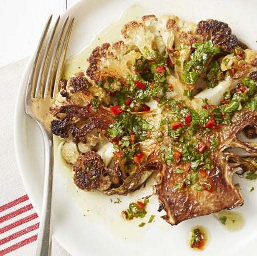 vegan recipes   chimichurri cauliflower steaks