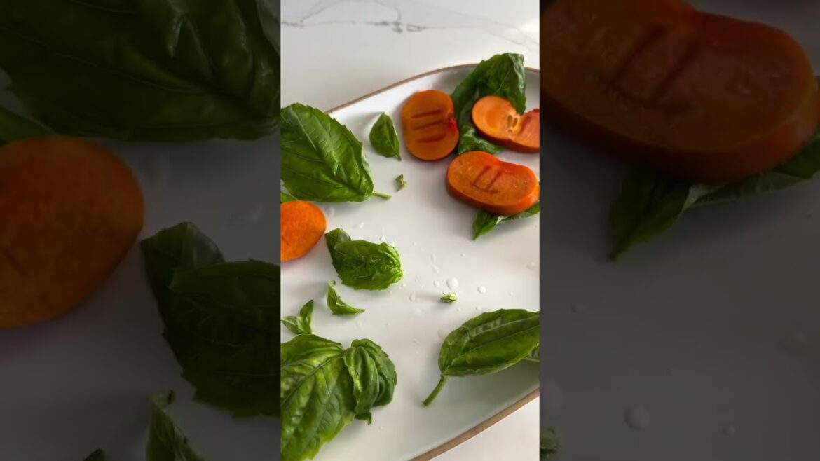 perfect holiday appetizer - burrata and persimmon caprese