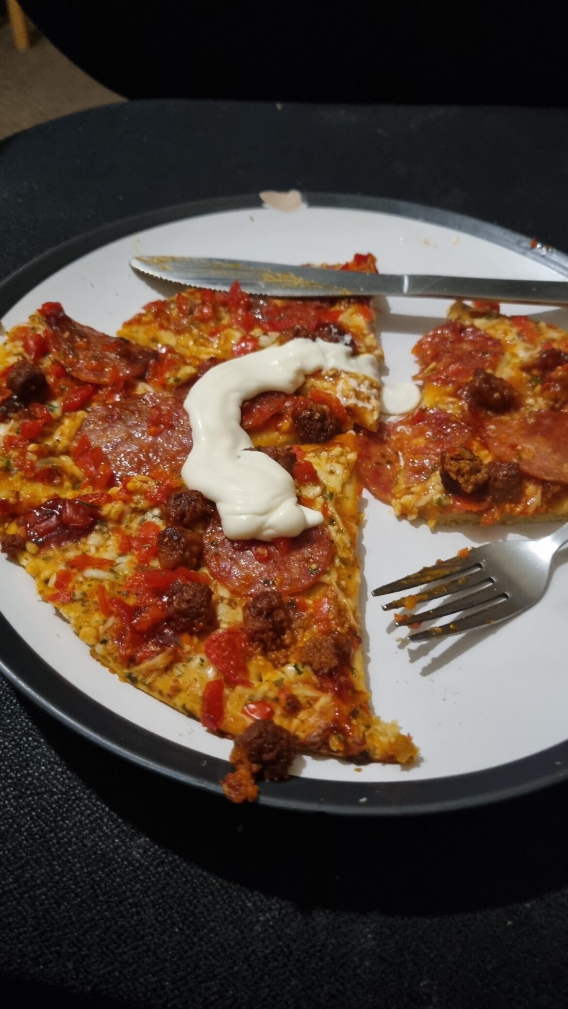 Pizza with Mayonnaise.