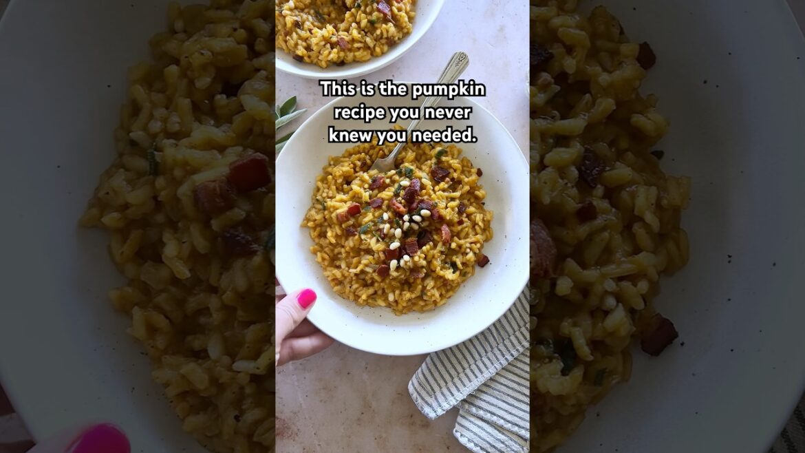 Pumpkin risotto with crispy sage and bacon!