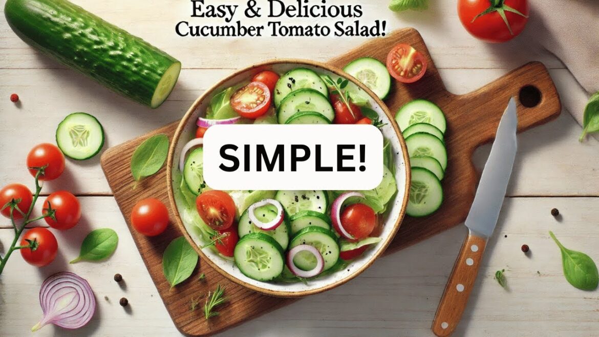 ASMR | Satisfying Cucumber & Tomato Salad Cutting Sounds | Relaxing Kitchen Ambience