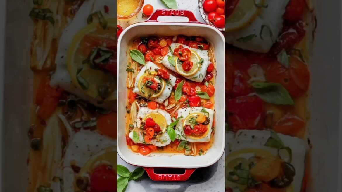 One-Pan Mediterranean Baked Cod #shorts #recipe