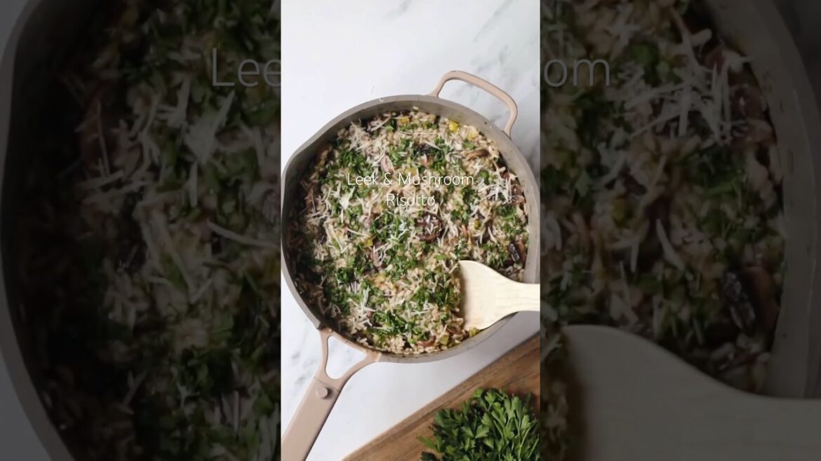 Leek & Mushroom Risotto | Healthy, Easy, Vegetarian, Nutritionist Approved Recipe, Mediterranean