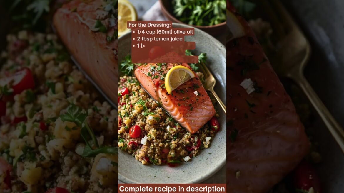 Mediterranean Salmon with Roasted Red Pepper Quinoa Salad Recipe for Dinner by What Shall I Cook