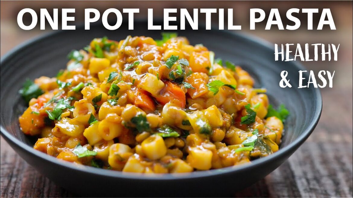 ONE POT LENTIL PASTA Recipe | Easy Vegetarian and Vegan Meals