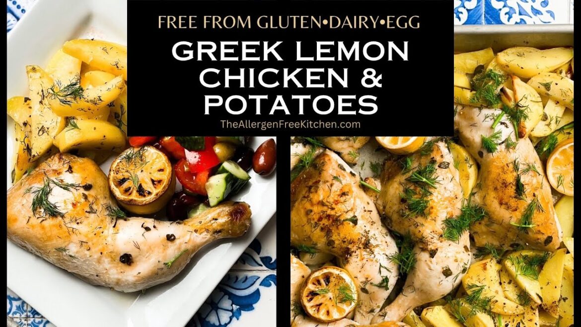 Greek Lemon Chicken and Potato Sheet pan Dinner (recipe in description) Greek Lemon Chicken and Potato Sheet pan Dinner (recipe in description)