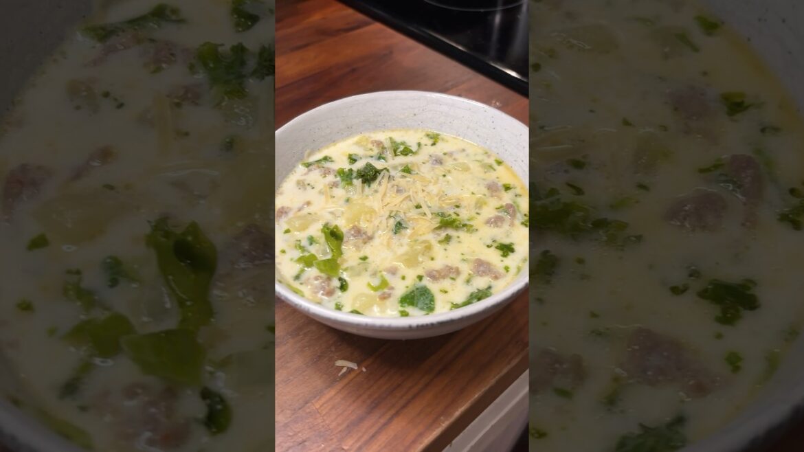 Zuppa Toscana Soup is easy, delicious, and perfect for hosting. Full recipe below.
