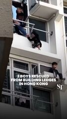 2 brothers, aged 3 and 5, rescued from high-rise building ledges