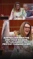Australian senator wields dead salmon in Parliament to protest farming laws