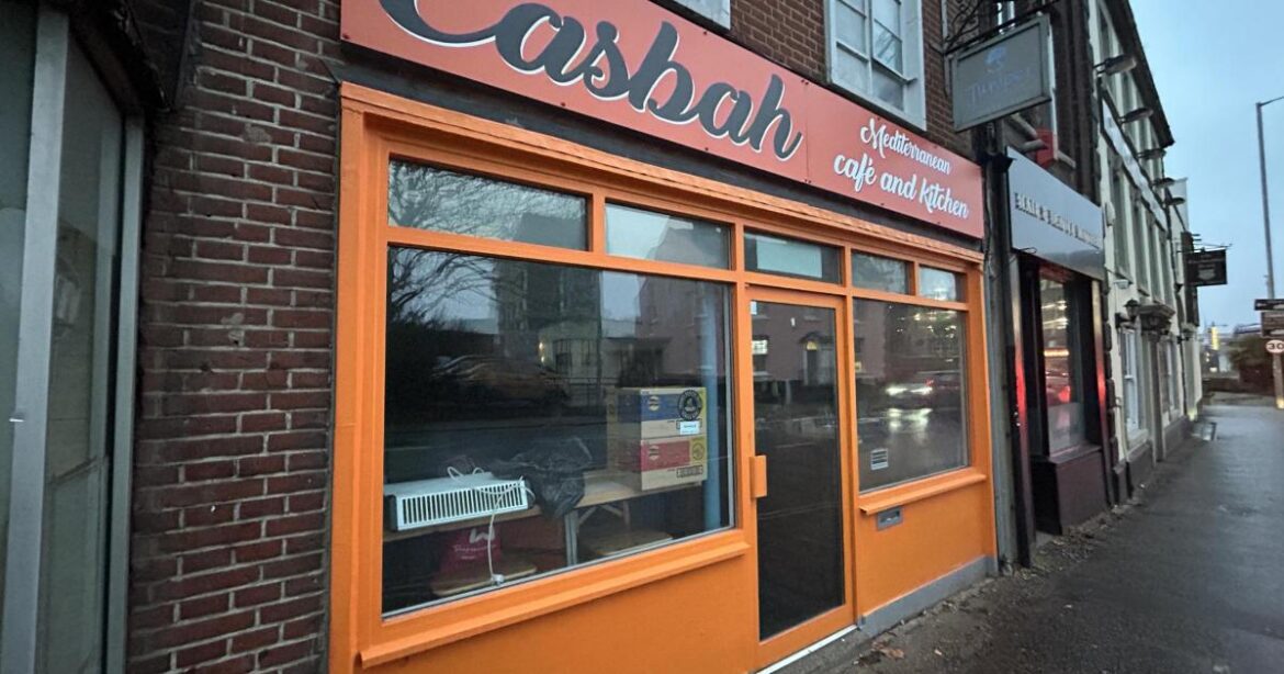 Signs for Casbah Mediterranen Cafe in St Stephens Road