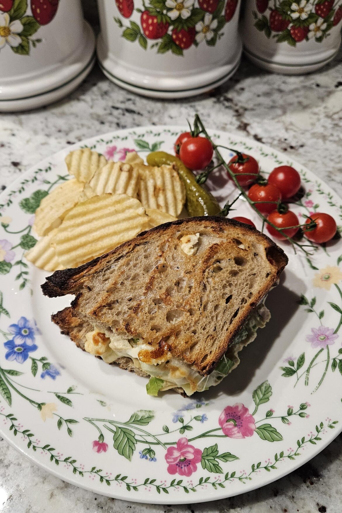 A diner classic: tuna melt on homemade sourdough.