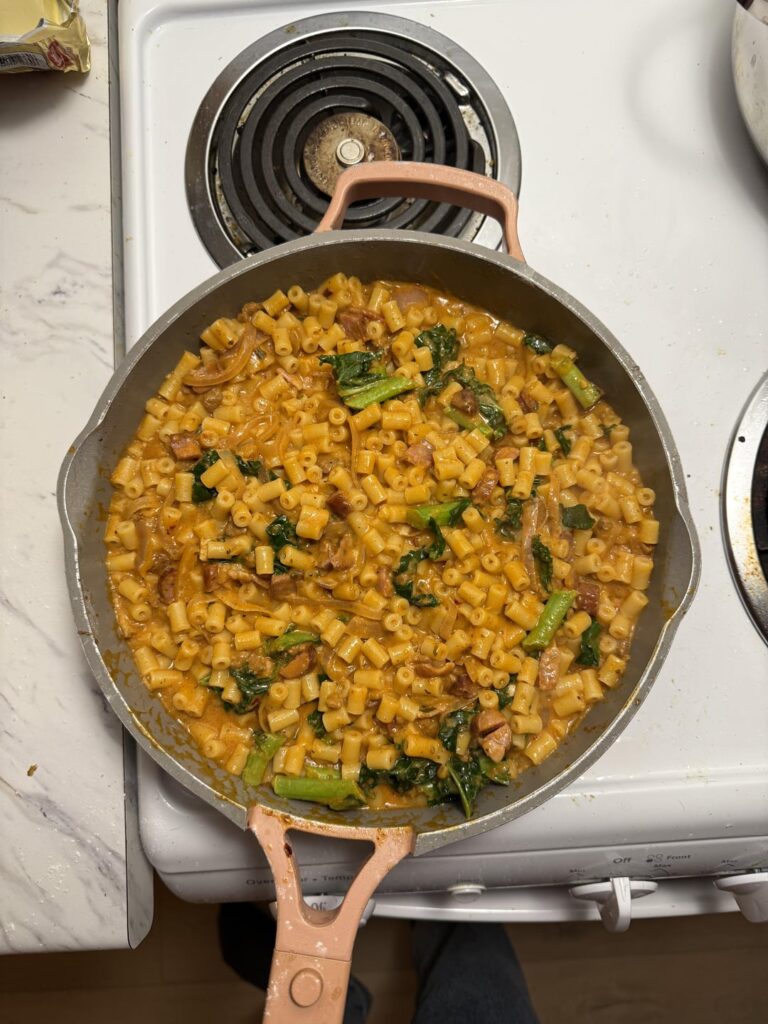 Some cheesy pasta monstrosity 🤷🏽‍♂️