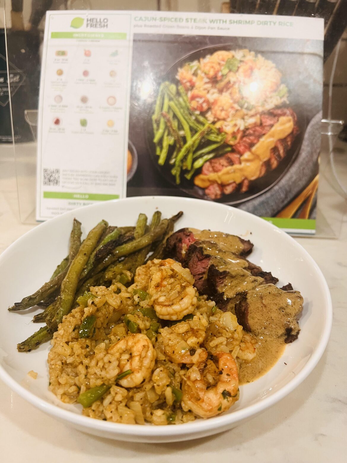 Cajun Spiced Steak with Shrimp Dirty Rice (Premium)